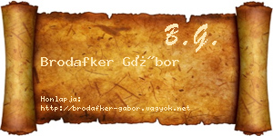 Brodafker Gábor névjegykártya